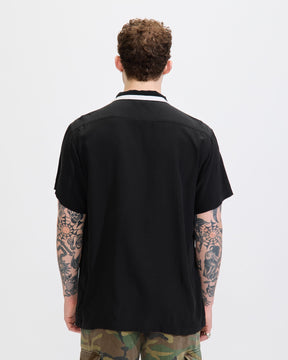 Bowling Shirt in Black Silk