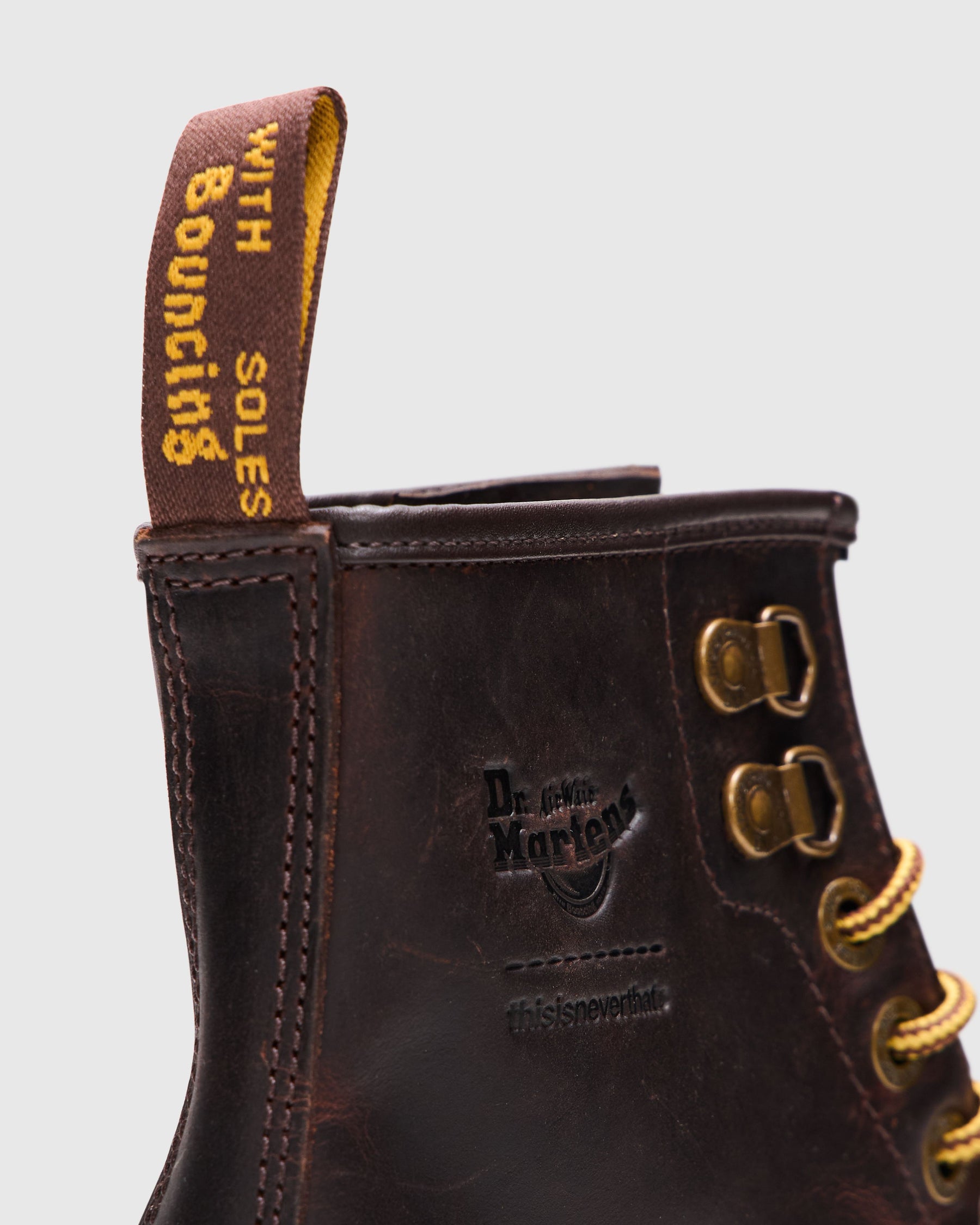 Thisisneverthat 1460 Boots in Chestnut Brown
