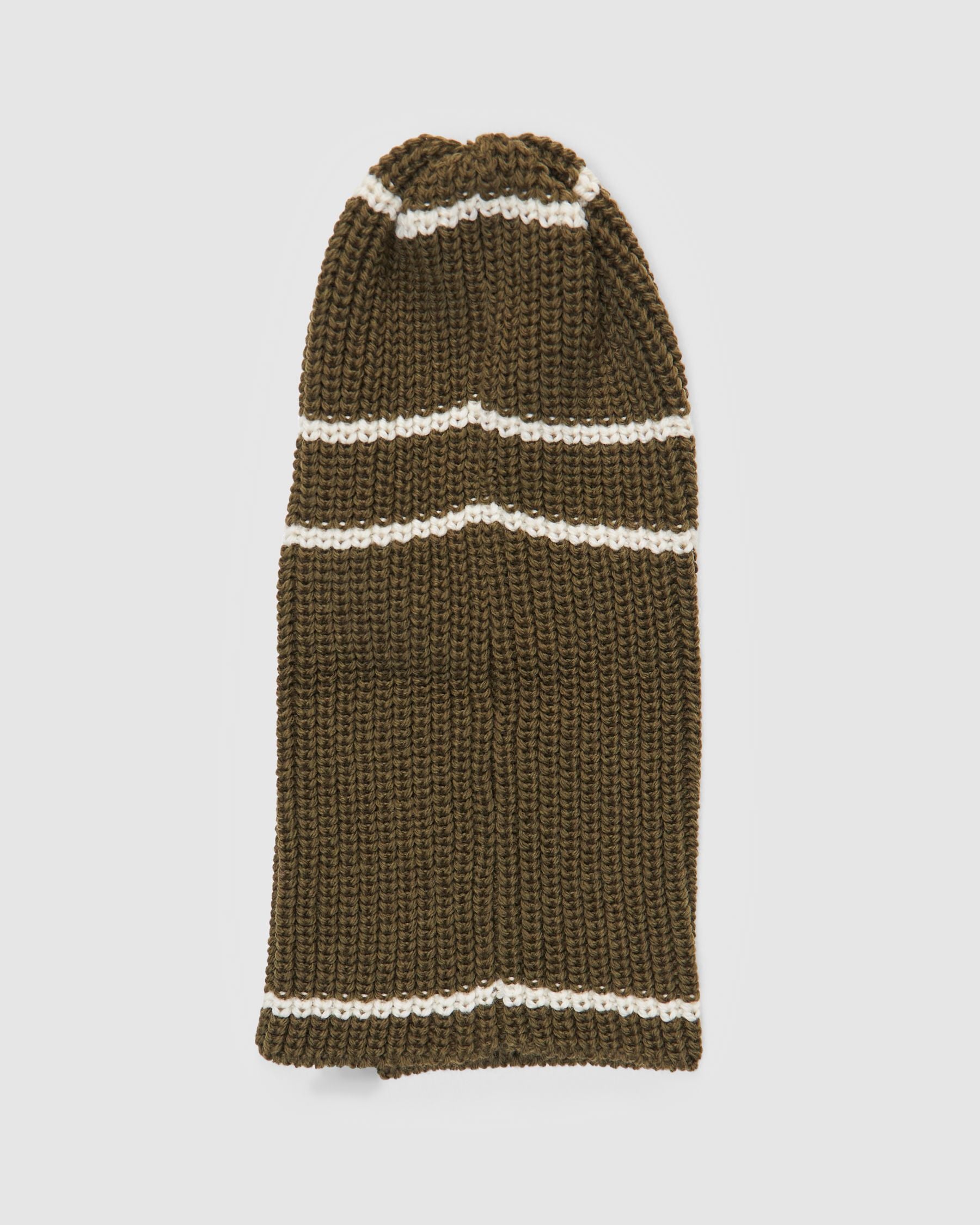 Striped Balaclava in Army Green