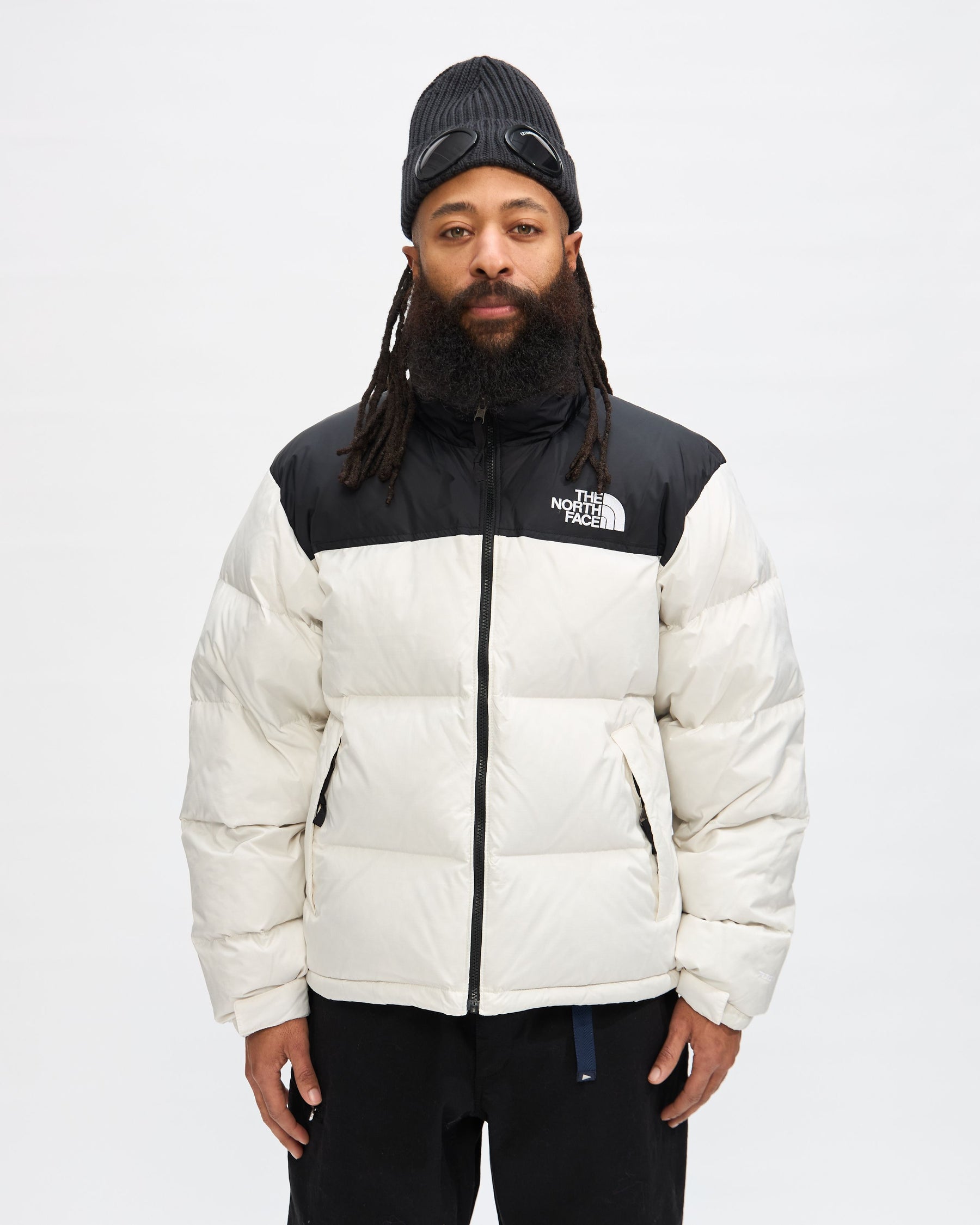 1996 Retro Nuptse Jacket in TNF White / TNF Black
