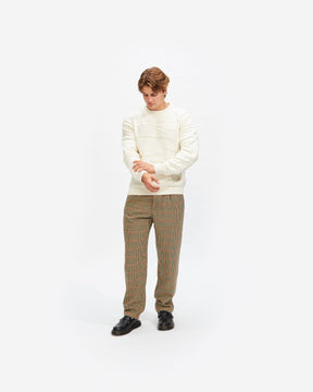 Landscaped Knitted Pullover in Off White