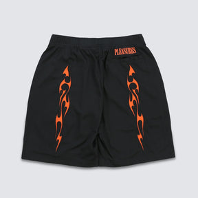 Flame Mesh Shorts in Black