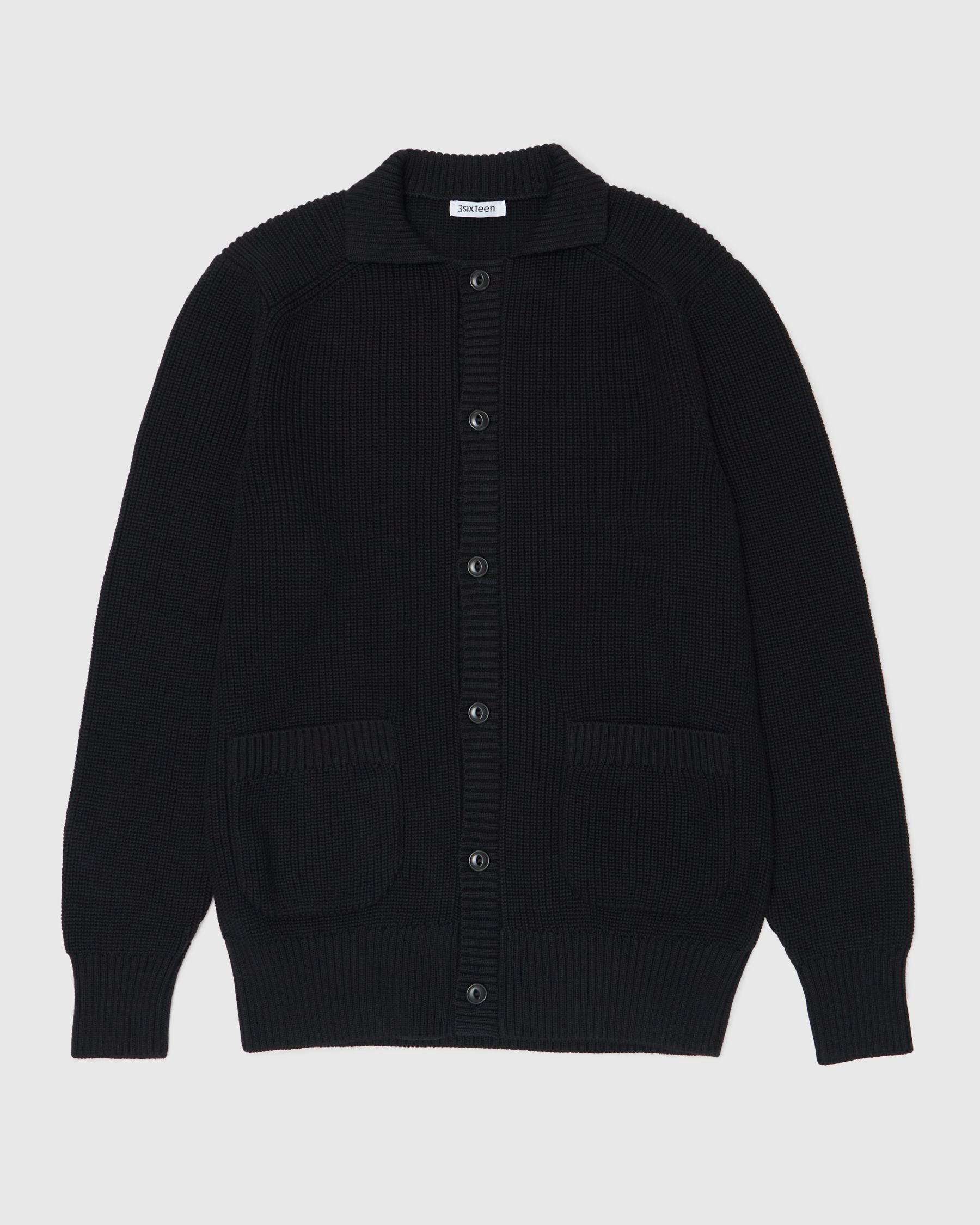 Collared Cardigan in Black