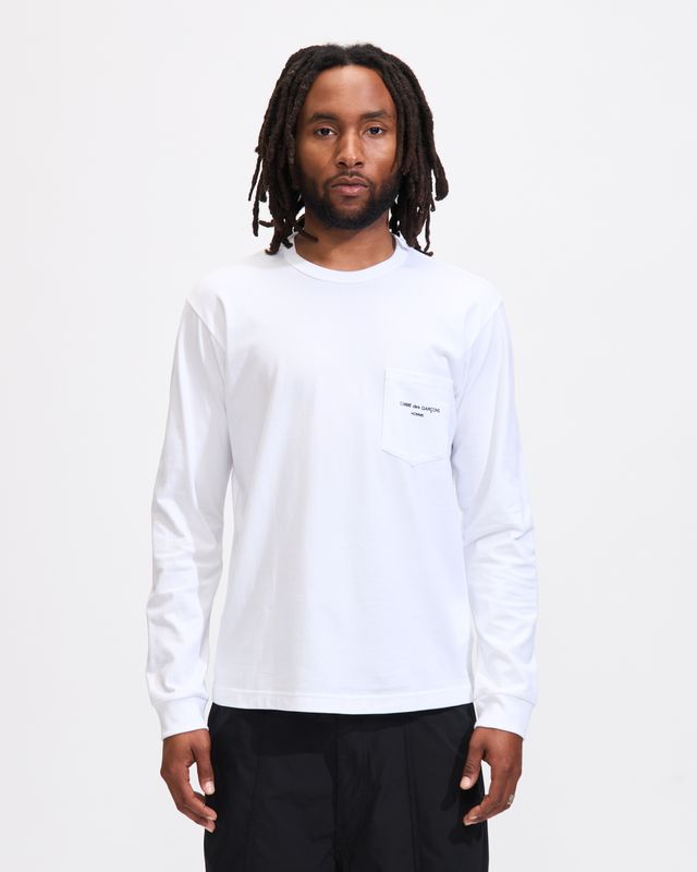 Printed Longsleeve T-Shirt in White