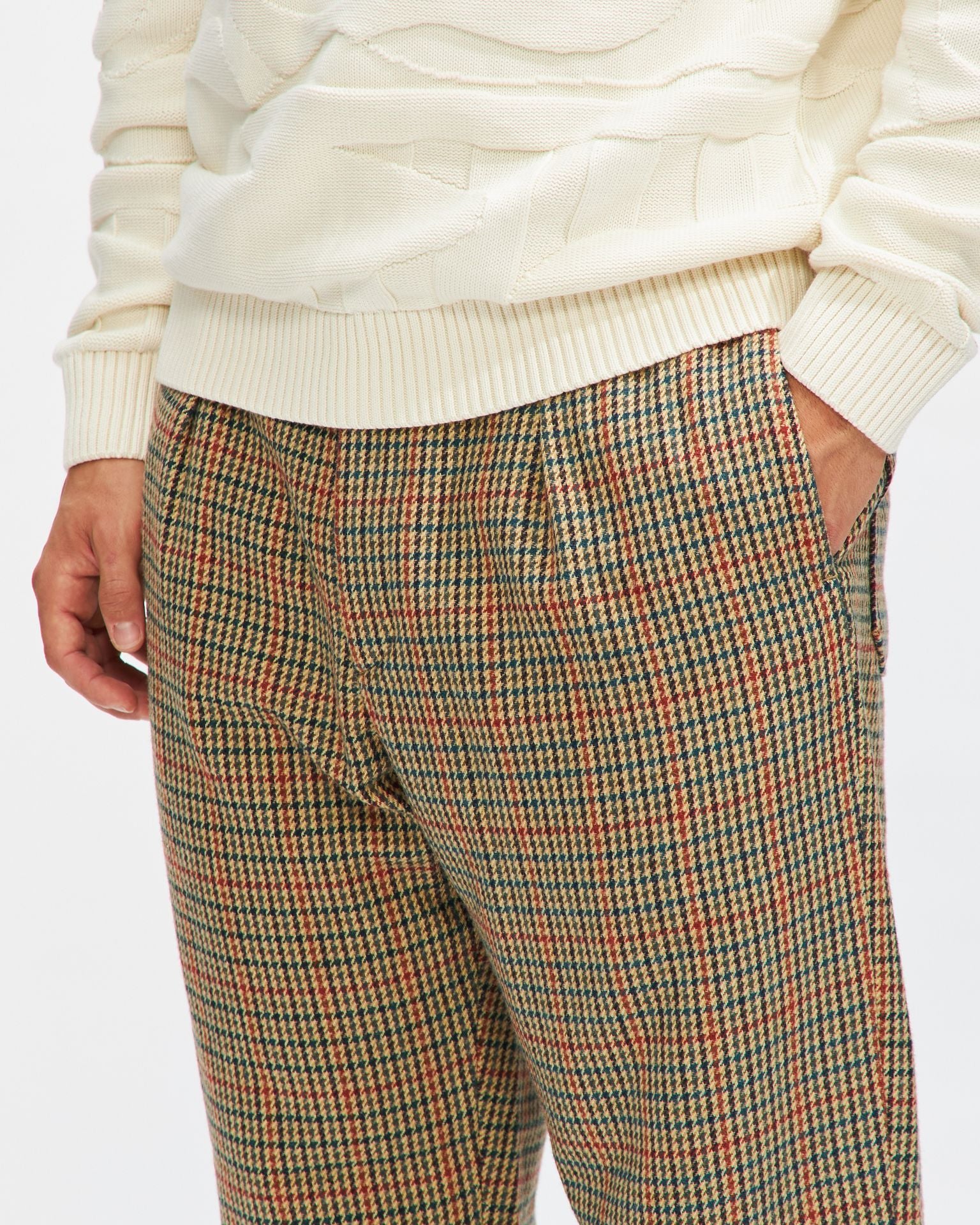 Carlyle Pant in Khaki Acrylic Wool Gunclub