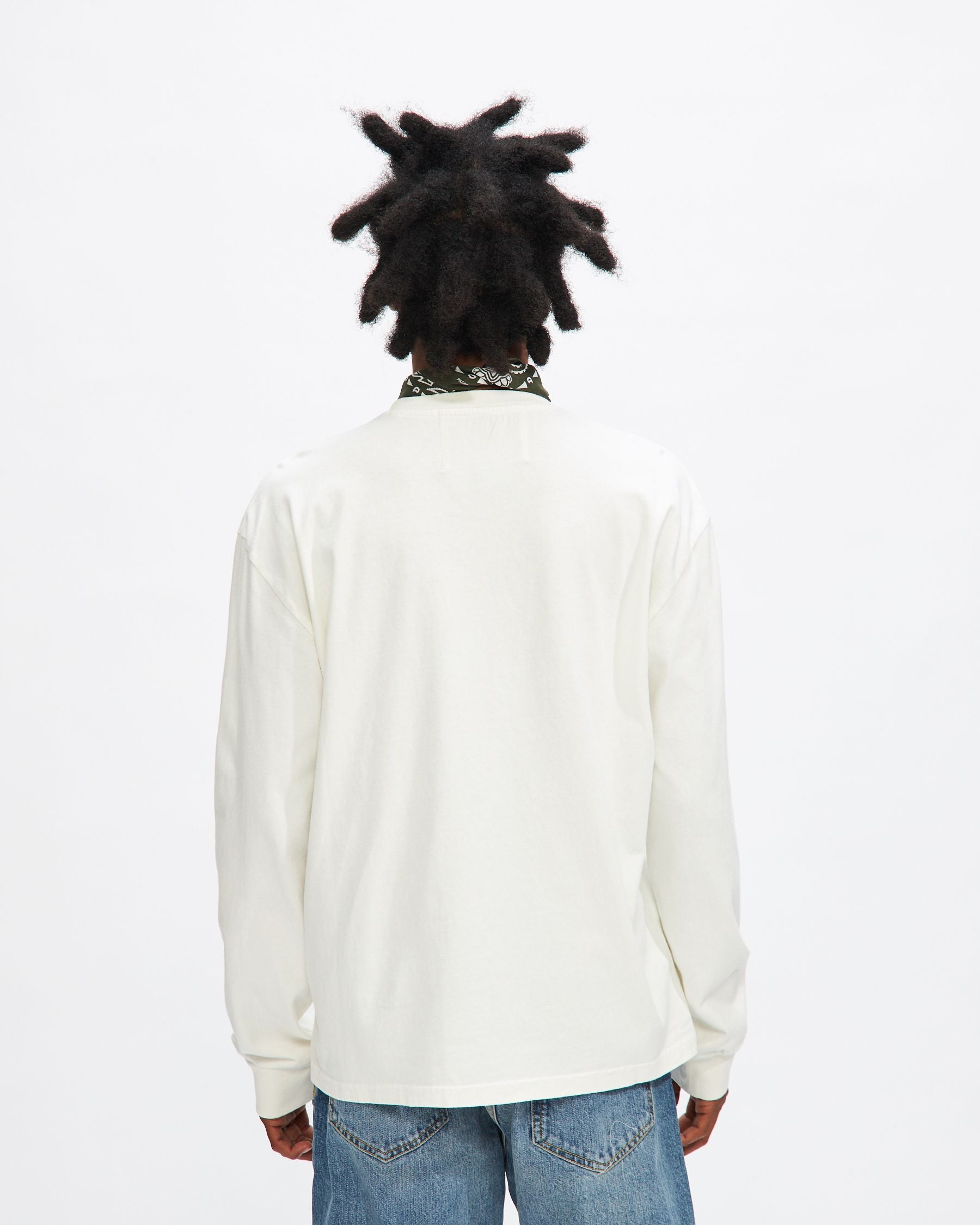 Woolrich Longsleeve Pocket Tee in Washed Bone