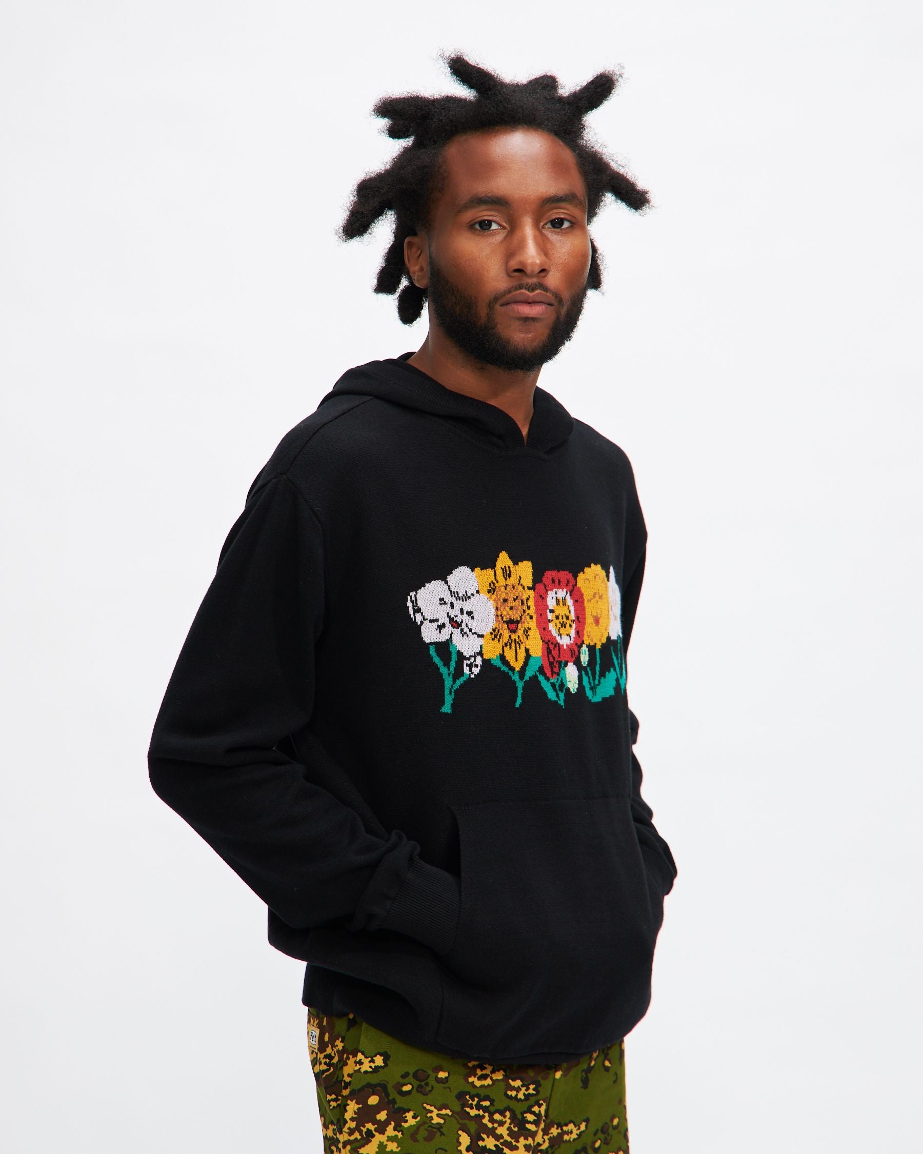 Poppy Knit Hooded Sweater in Black
