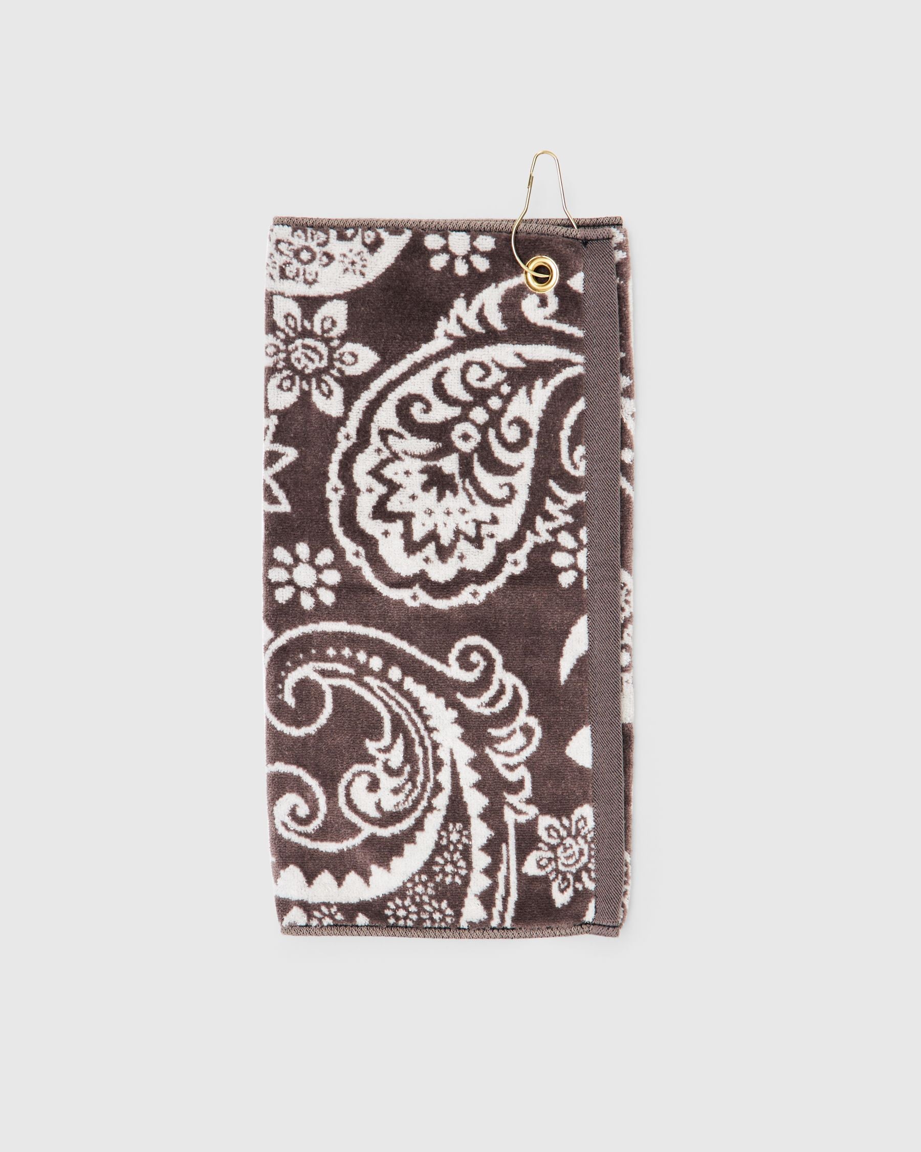 Paisley Golf Towel in Brown