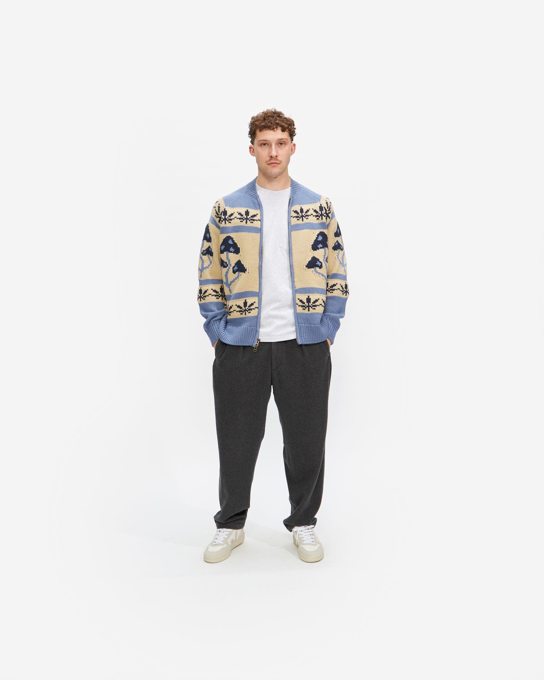 Room Zip Cardigan in Slate