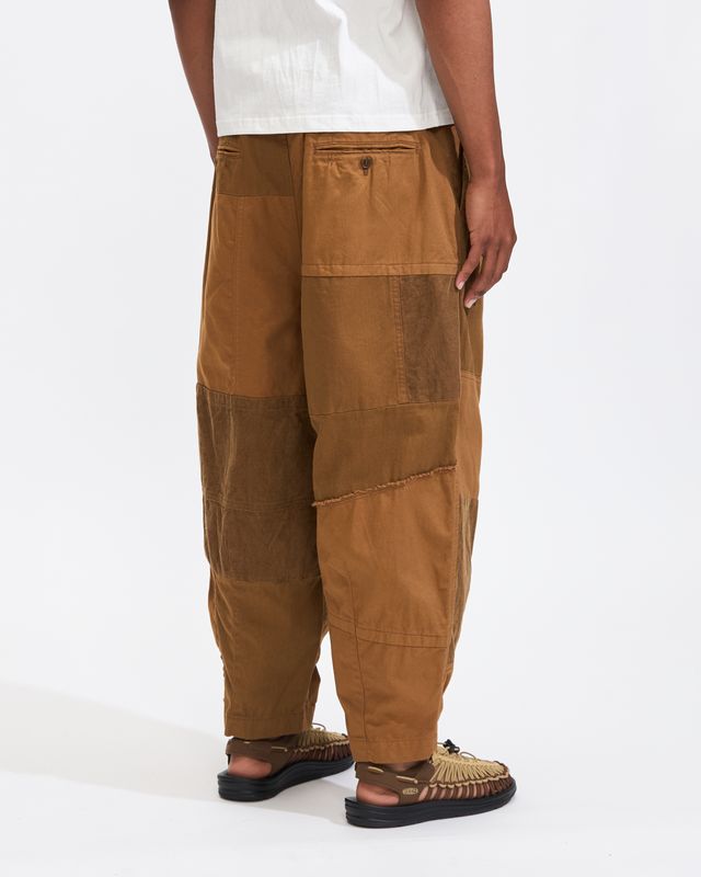 Multi Fabric Pant in Brown