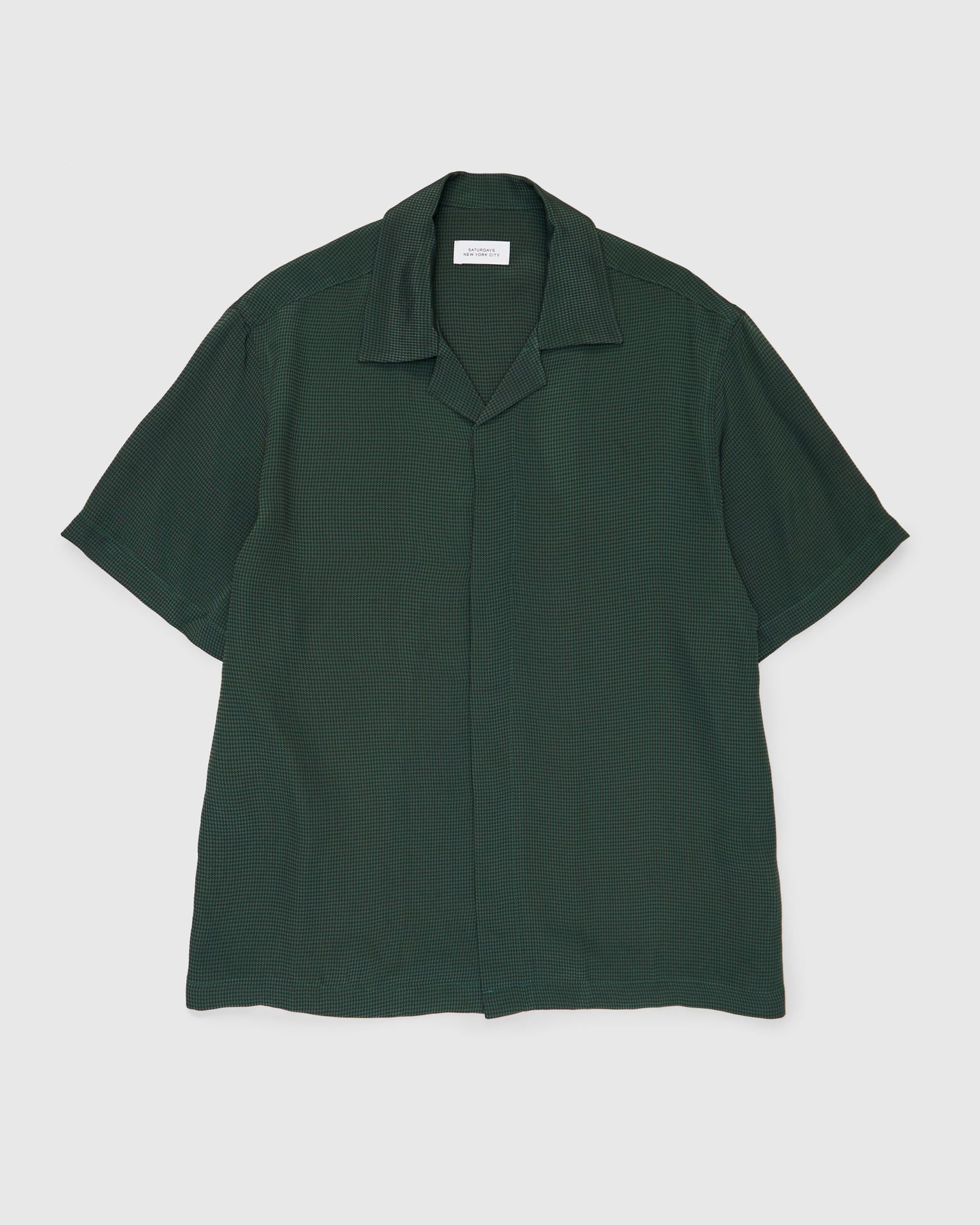 York Mini Houndstooth Short Sleeve Shirt in Gulf Coast
