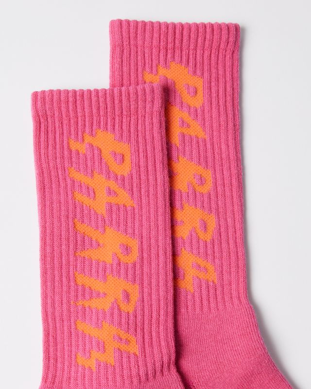 Spiked Crew Socks in Pink
