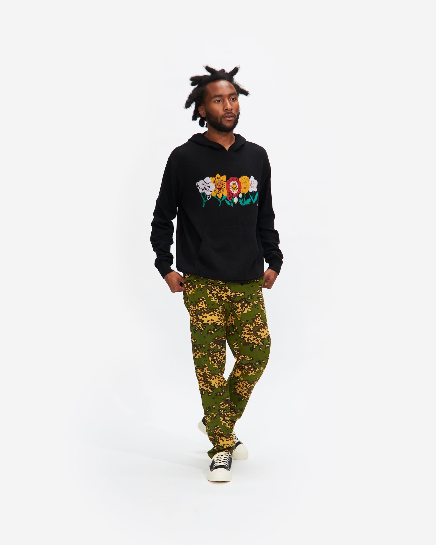Poppy Knit Hooded Sweater in Black