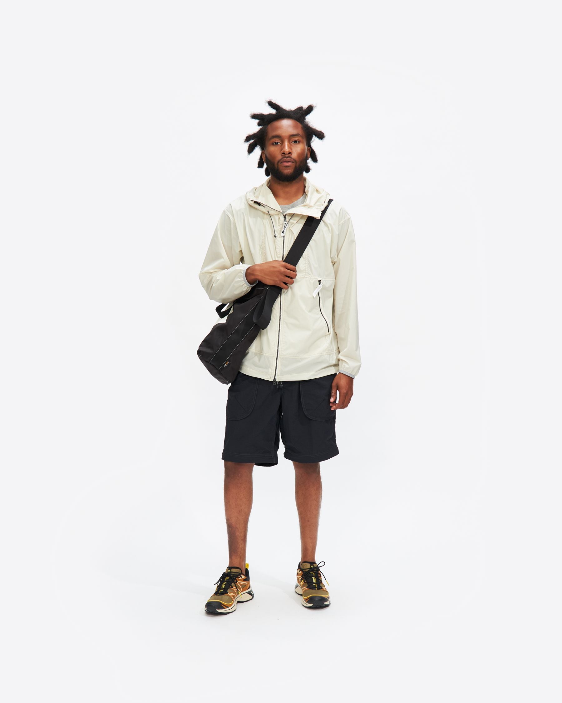 Nylon Taffeta Hiker 2Way Pants in Black