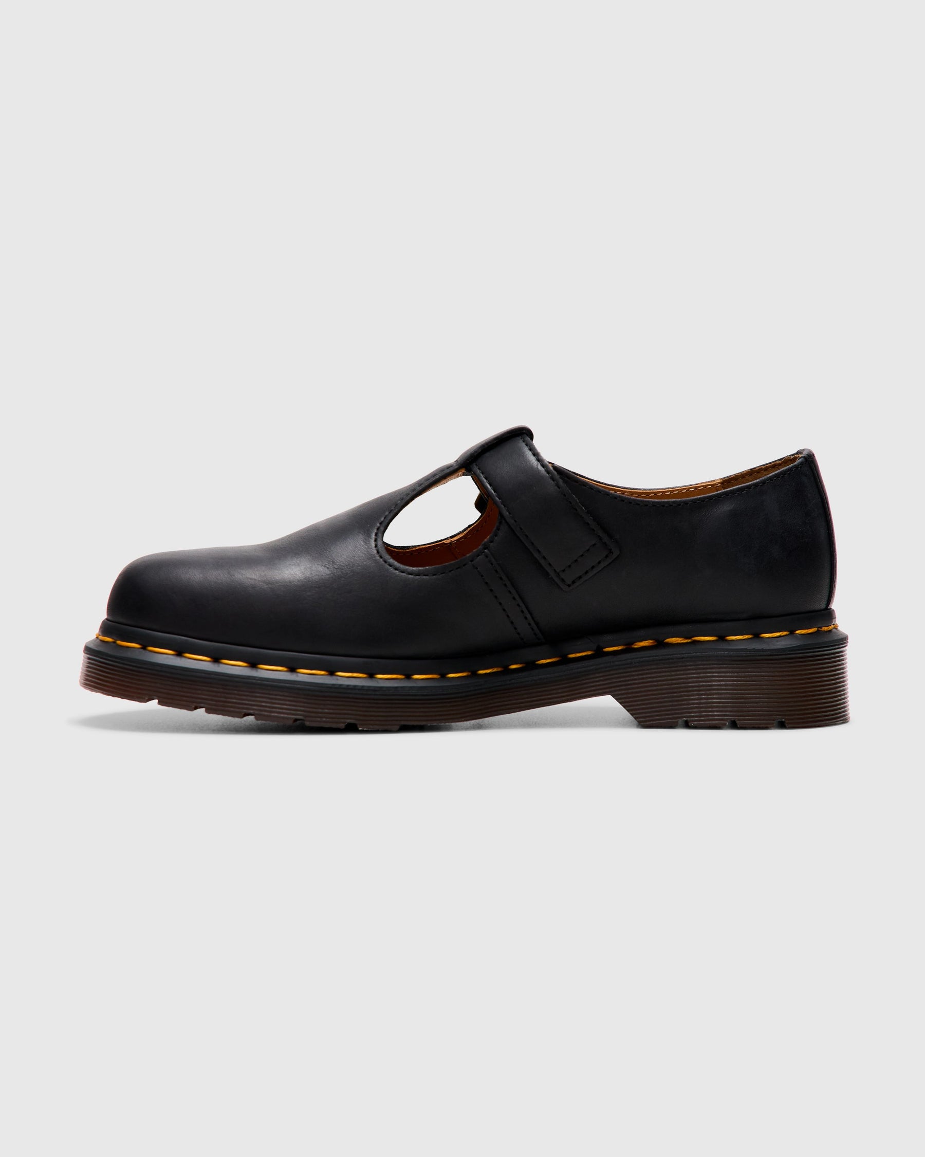 T-Bar Shoe in Black Regency Calf