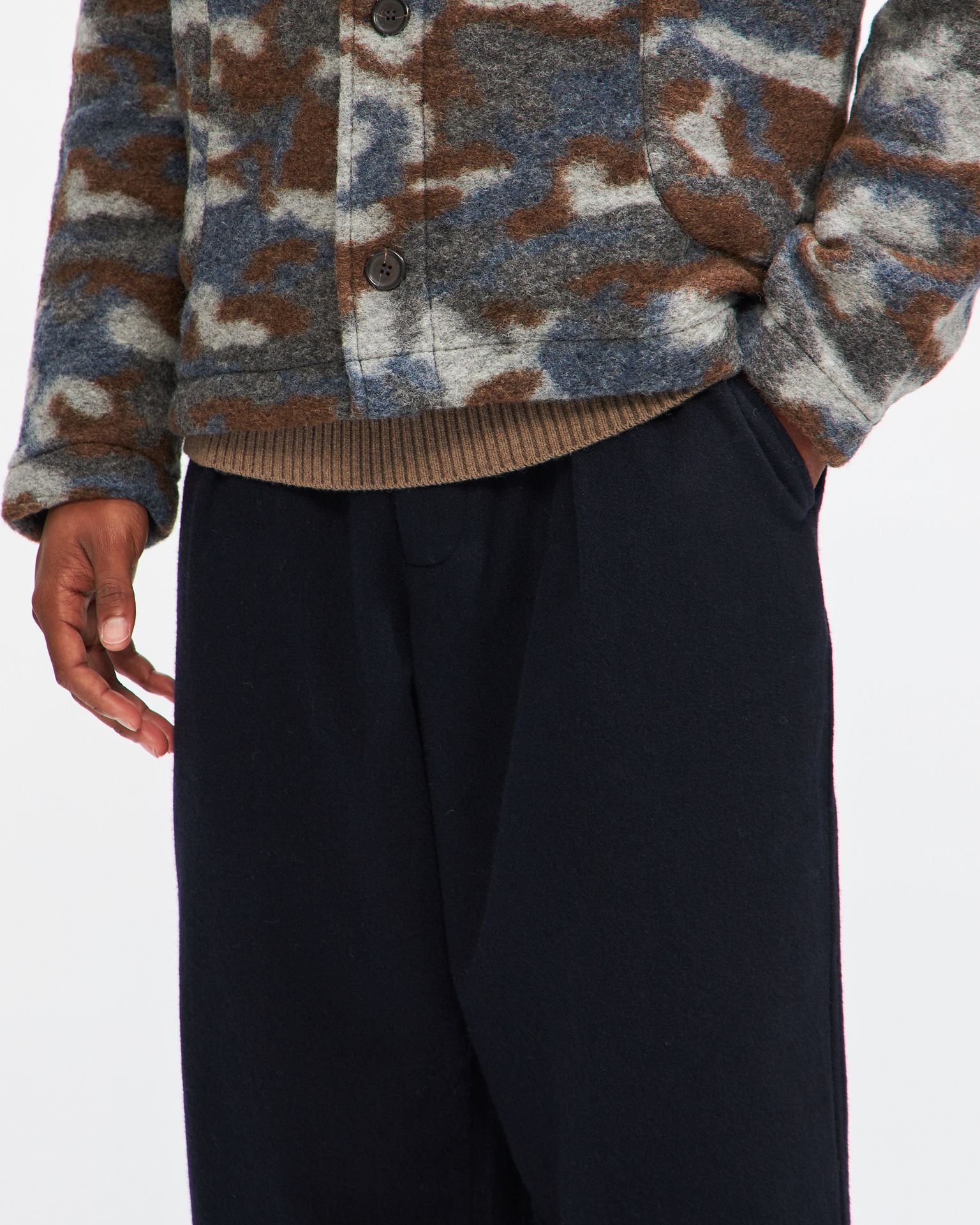 Oxford Pant in Navy Recycled Soft Wool