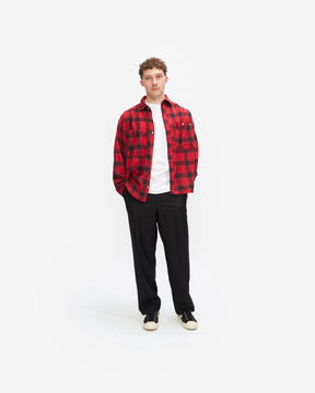 Picasso Shirt in Red Plaid Cashmere Cotton