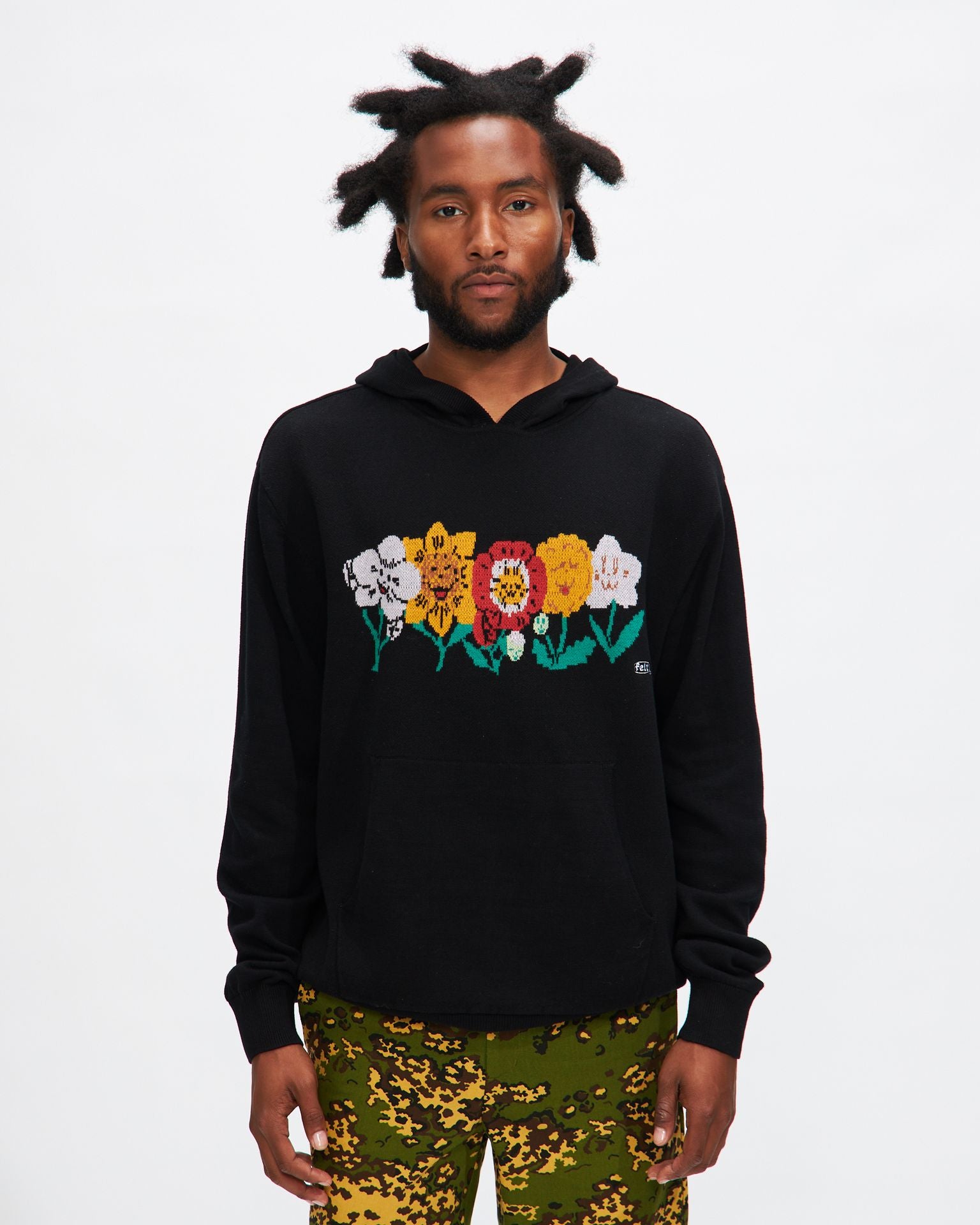 Poppy Knit Hooded Sweater in Black