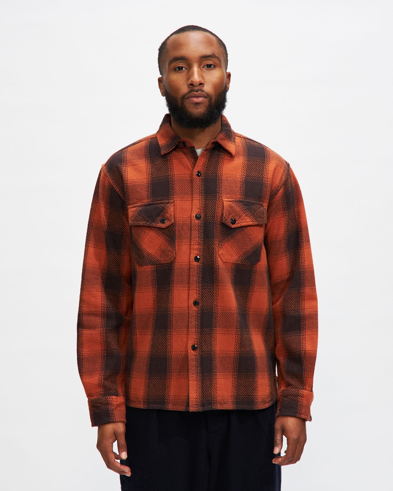 Crosscut Flannel in Rust Twill