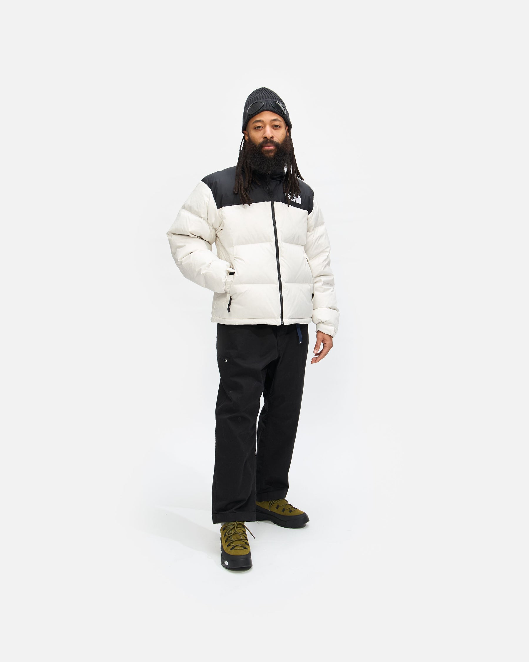 1996 Retro Nuptse Jacket in TNF White / TNF Black