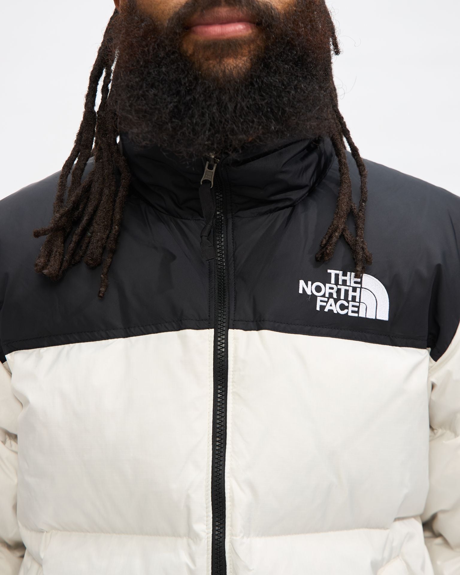 1996 Retro Nuptse Jacket in TNF White / TNF Black