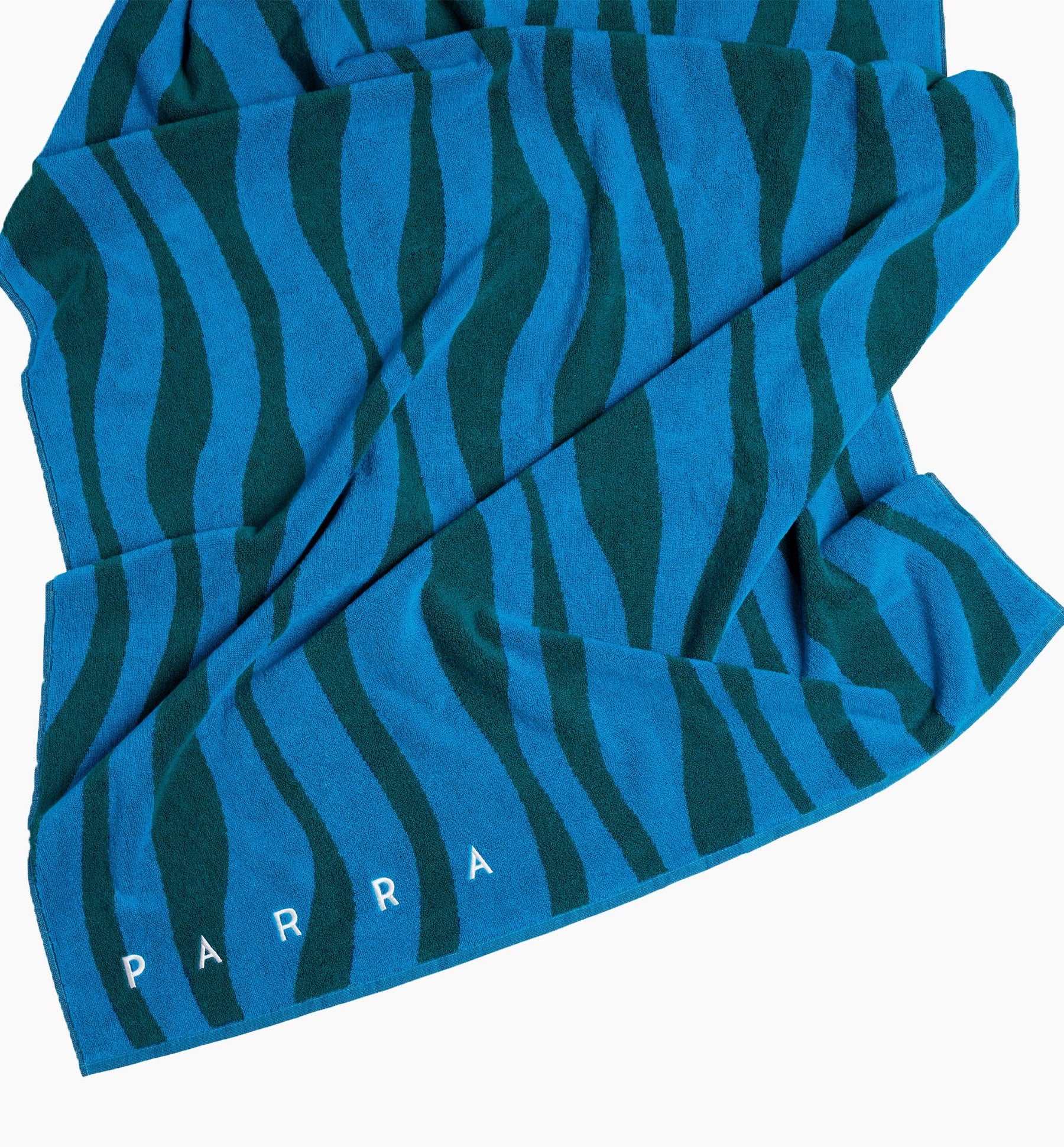Aqua Weed Waves Beach Towel in Greek Blue / Teal