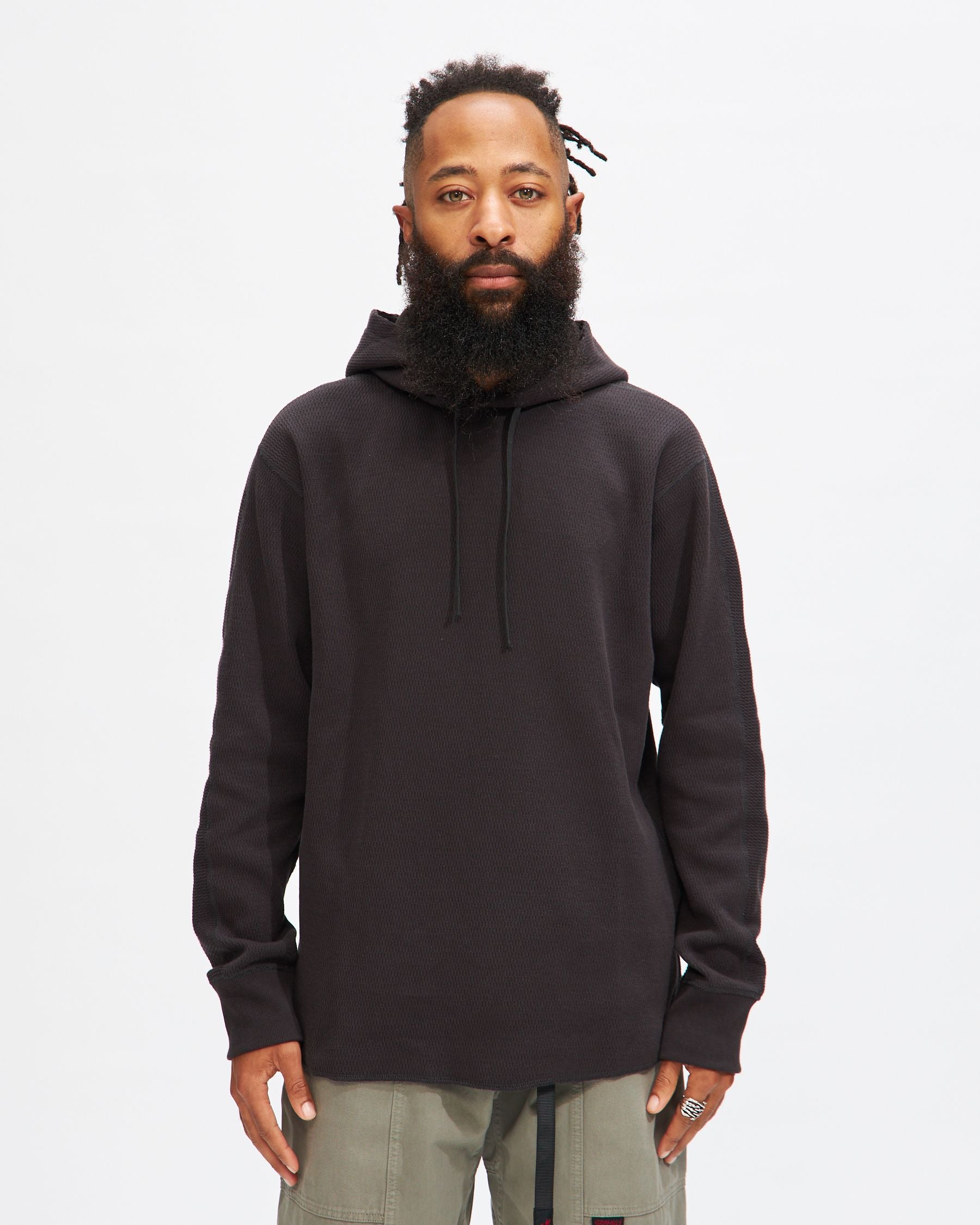 Louis Thermal Hoodie in Sumi Black