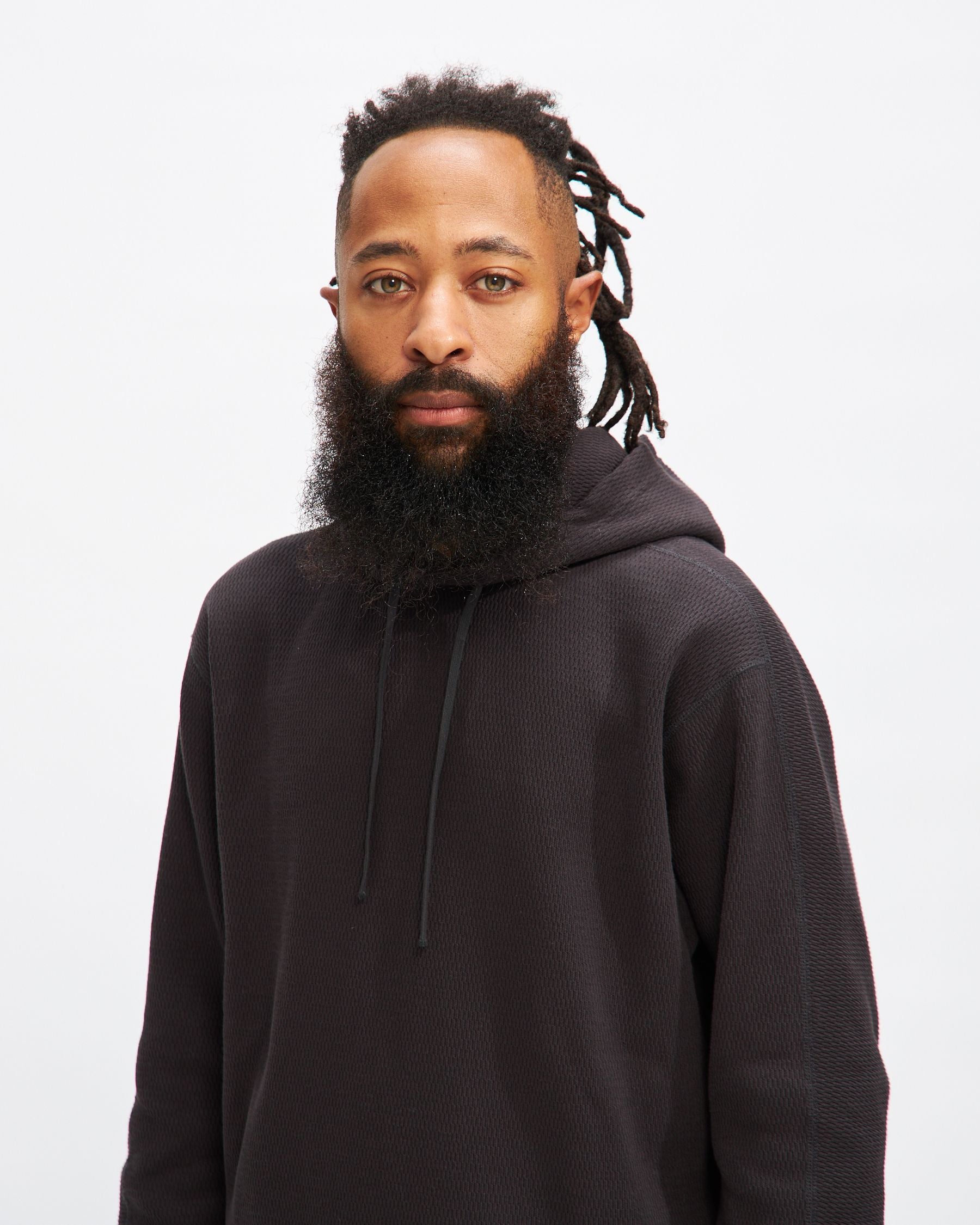 Louis Thermal Hoodie in Sumi Black