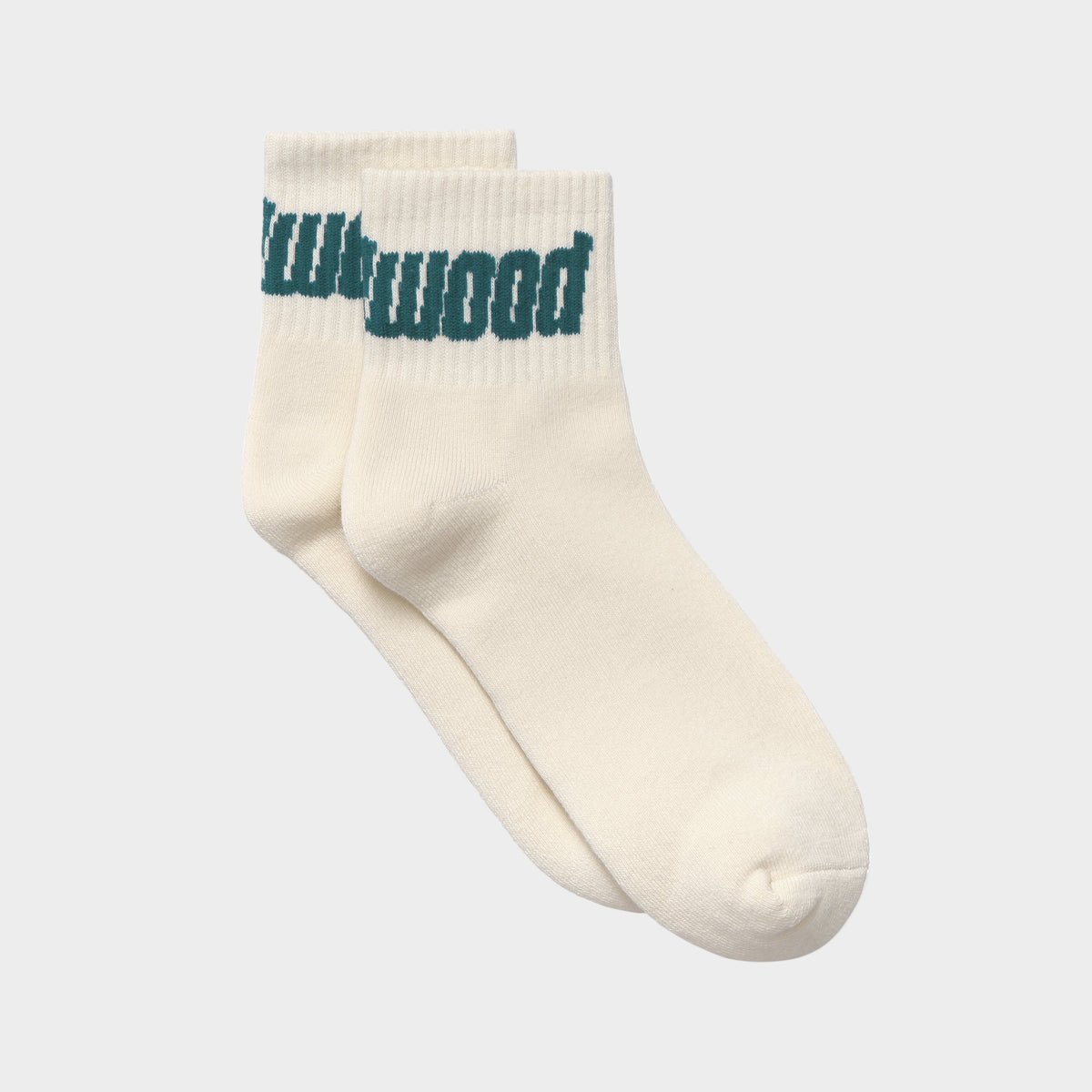 Metal Logo Quarter Sock in Cream