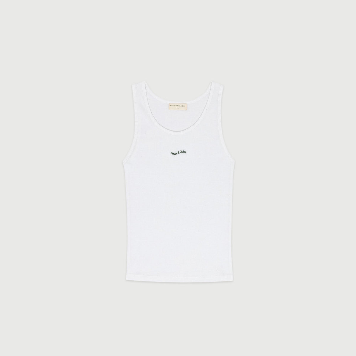 Wordmark Ribbed Tank Top in White