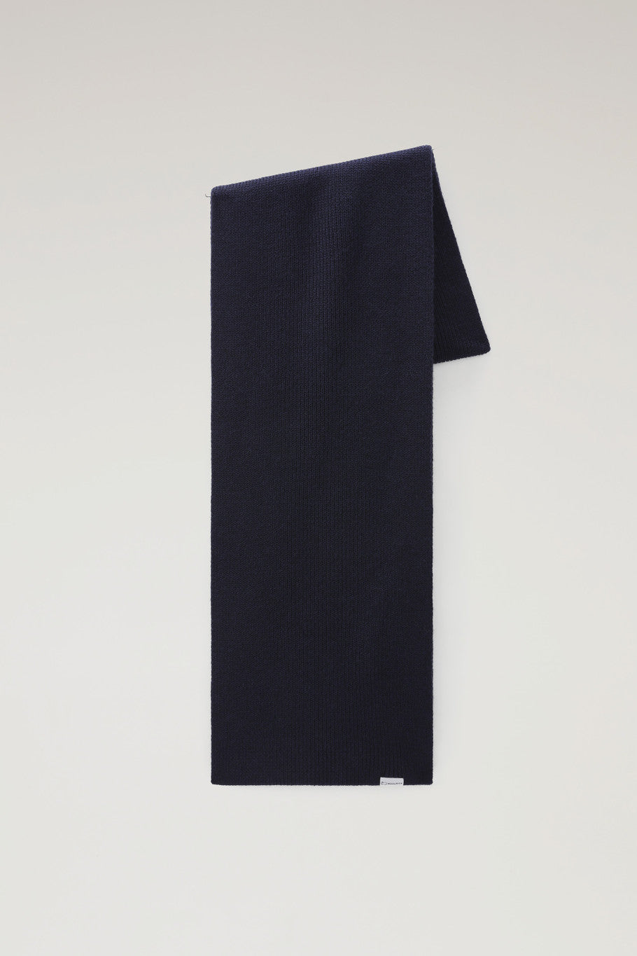 Merino Wool Ribbed Scarf in Dark Blue