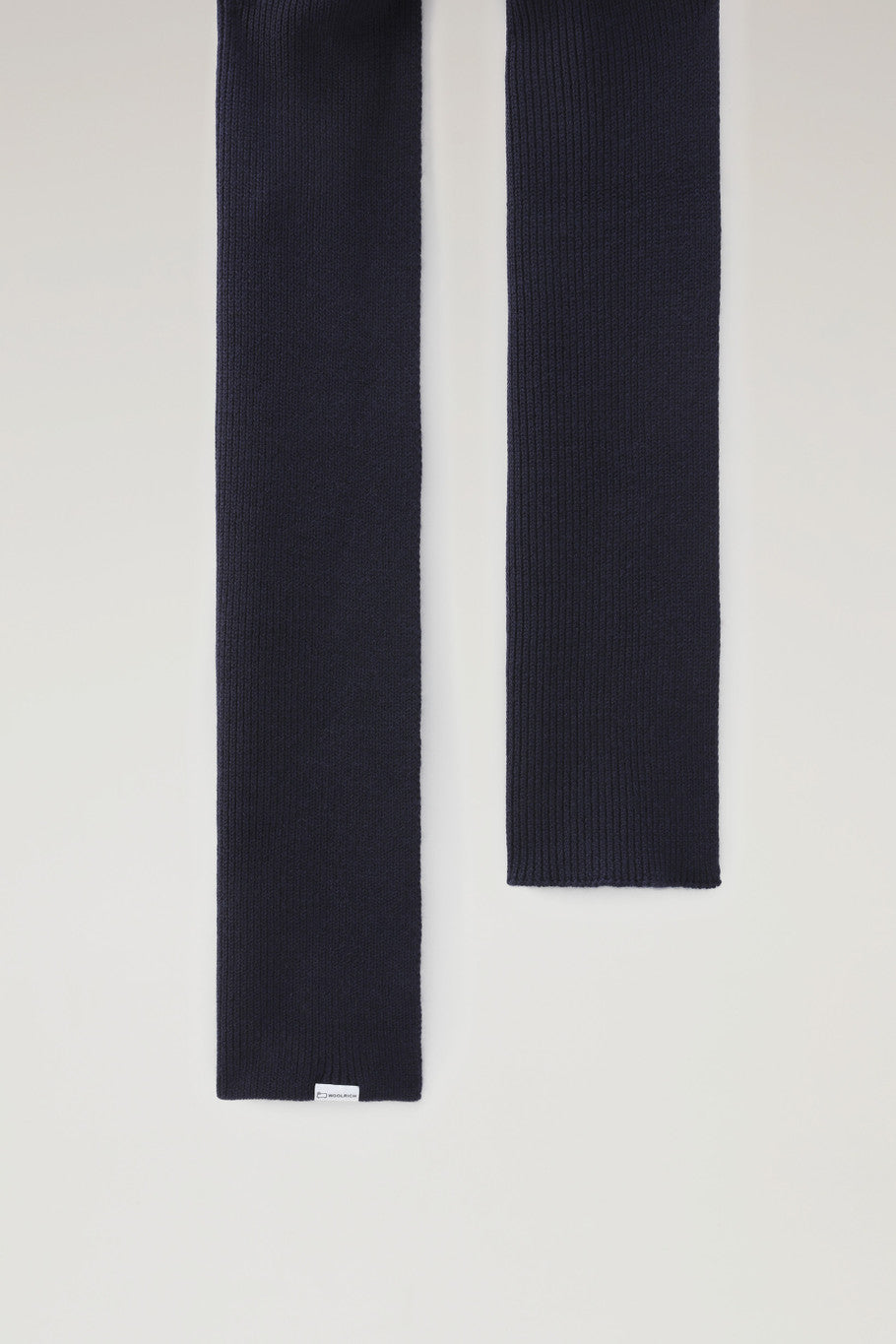 Merino Wool Ribbed Scarf in Dark Blue