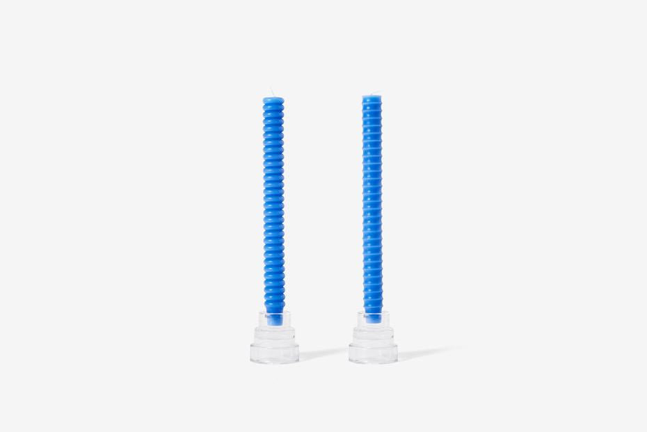 Dusen Dusen Taper Candle Set of 2 in Blue