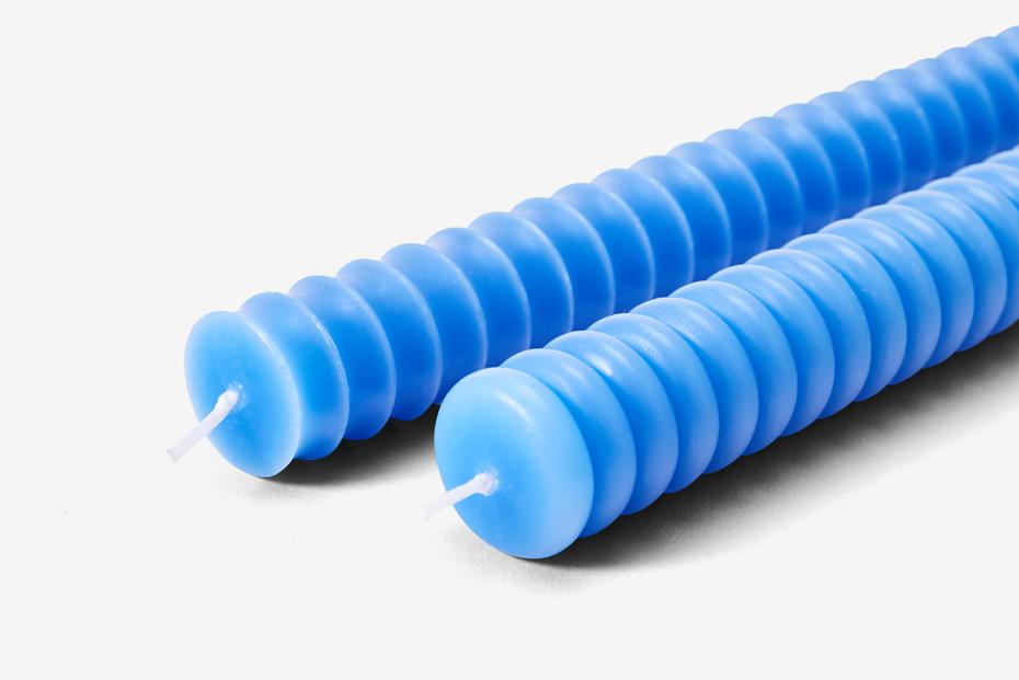 Dusen Dusen Taper Candle Set of 2 in Blue