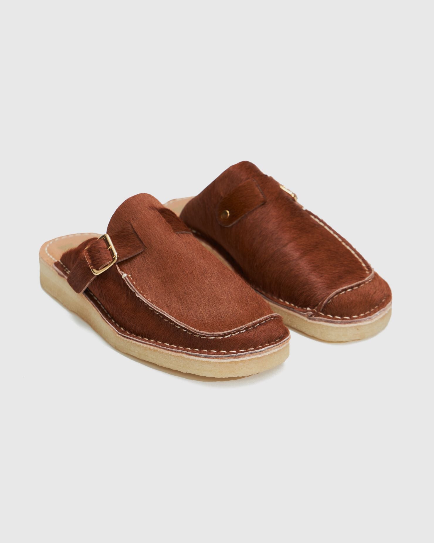 Side Seam Mules in Brown