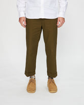 Twill Wide Trousers in Olive