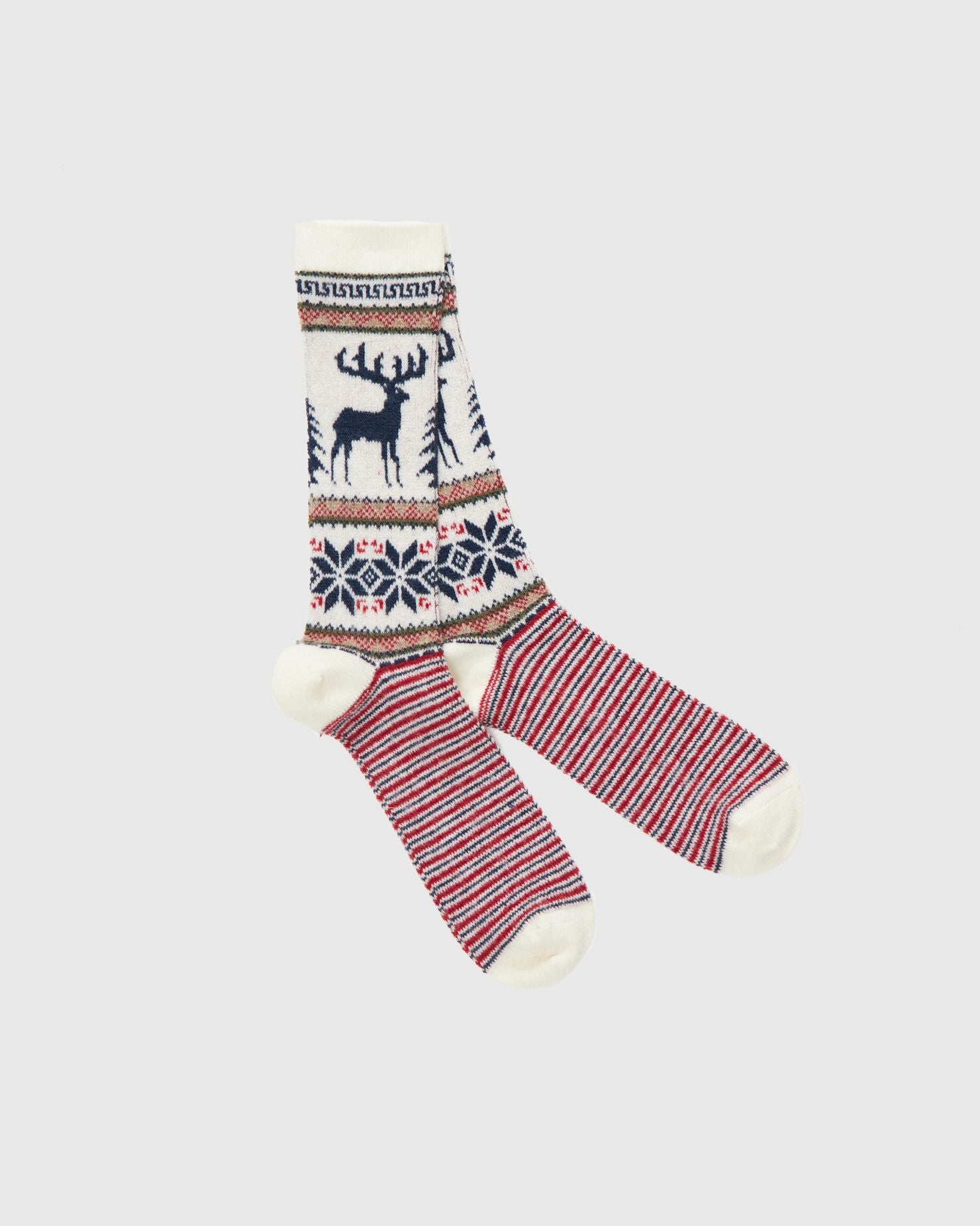 Wool Deer Crew Sock in Off White