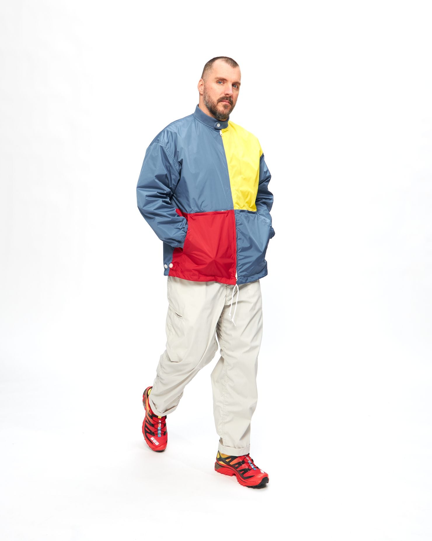 Paneled Nylon Boat Jacket