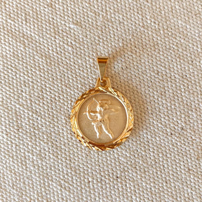 Curb Chain Cupid Necklace in 18k Gold Fill
