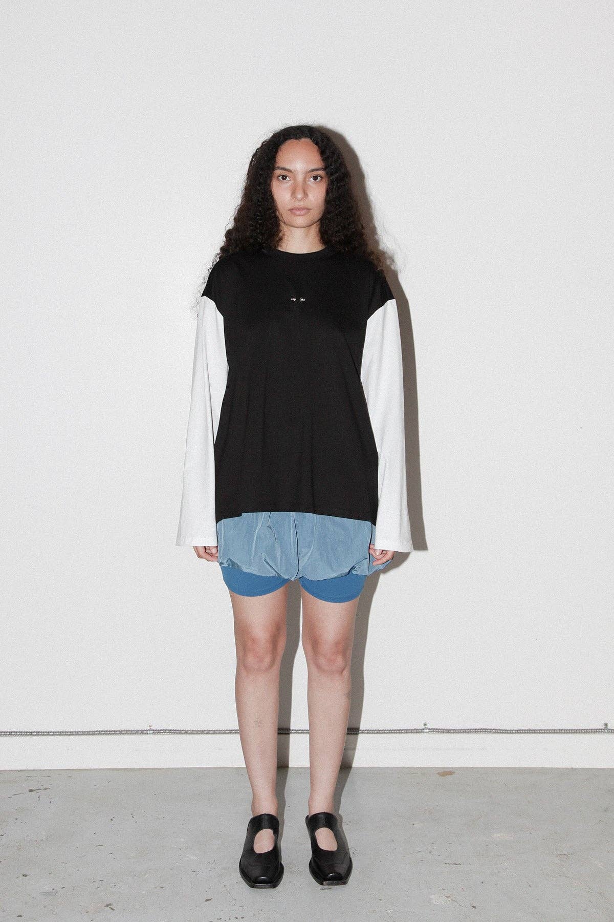 Contrast Box Tee in Black & White