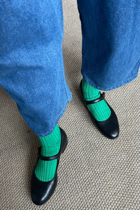 Her Socks in Kelly Green