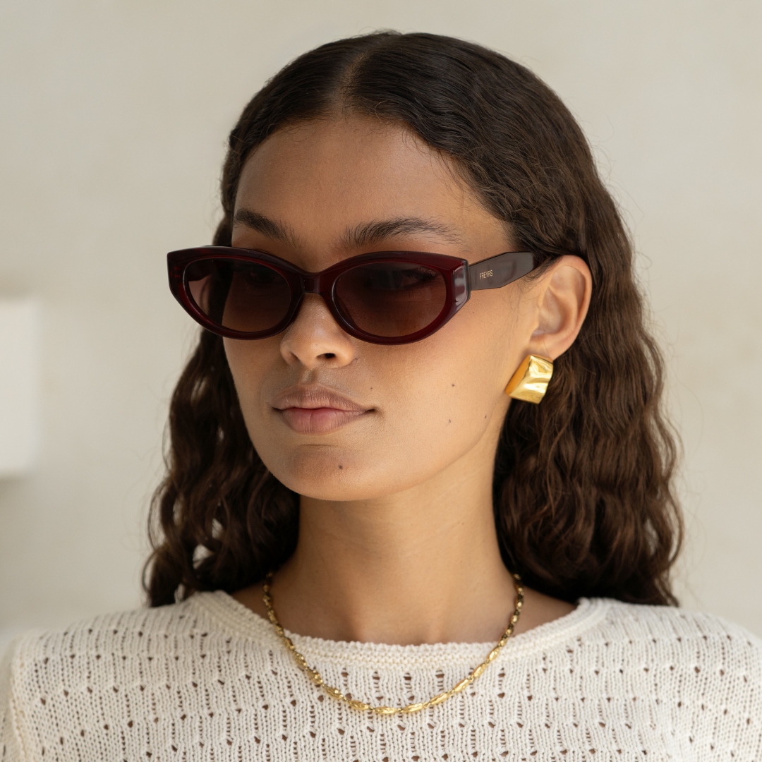 Ameli Acetate Cat-Eye Sunglasses in Red