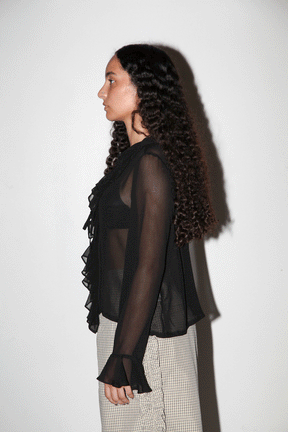 Coil Silk Top in Onyx