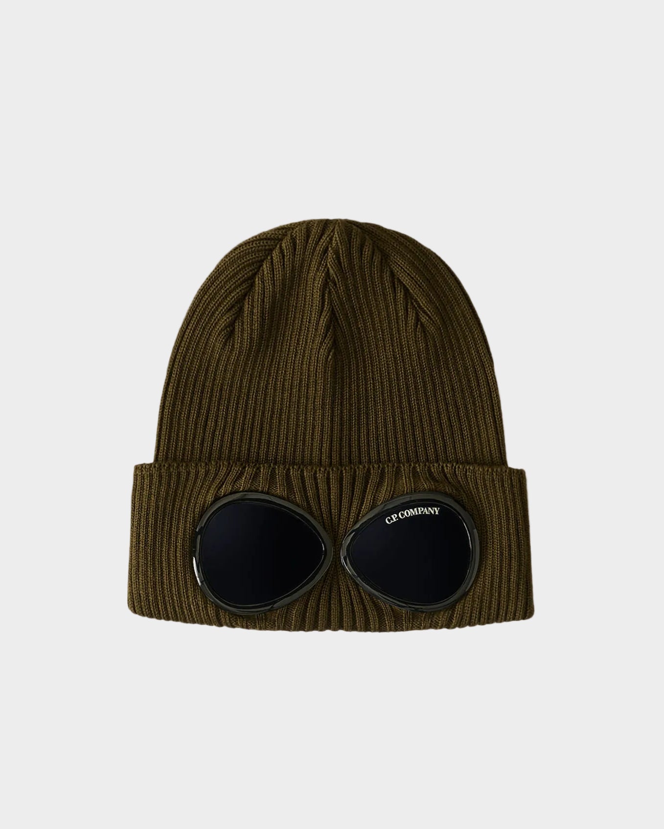Cotton Goggle Beanie in Ivy Green