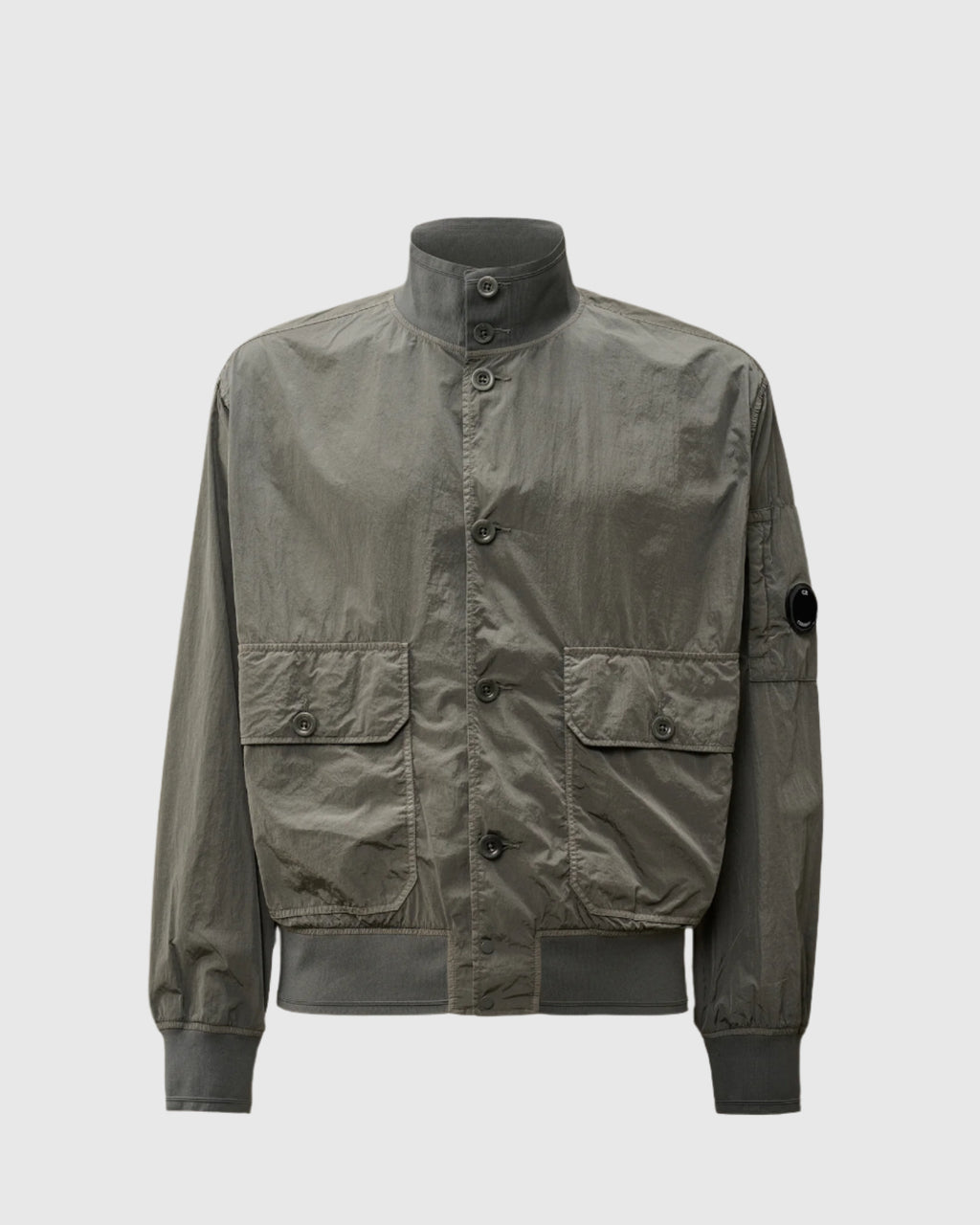 chrome-r goggle bomber jacket C.P. Company Chrome-R Full Button Jacket in Smoked Pearl