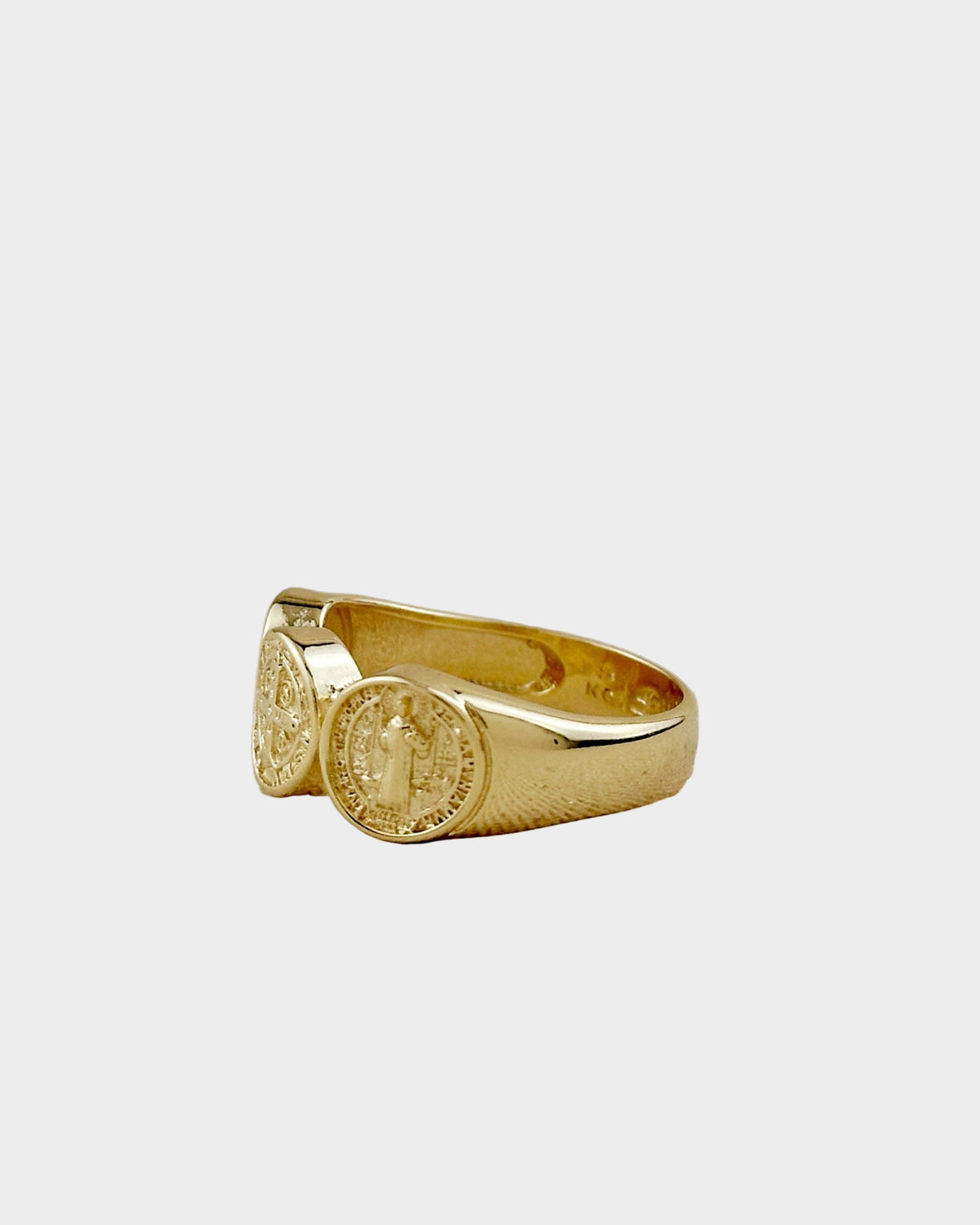 Triple Saint Benedict Ring in 18k Gold Fill