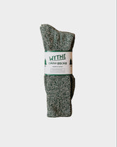 Recycled Cotton Camp Socks in Evergreen Melange