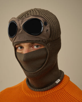 Extrafine Merino Wool Goggle Balaclava in Walnut