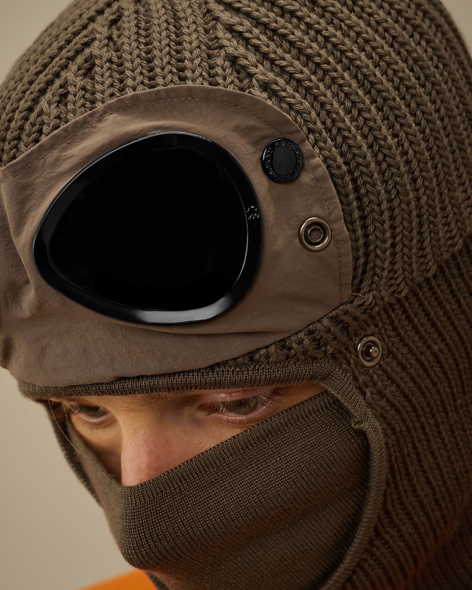 Extrafine Merino Wool Goggle Balaclava in Walnut