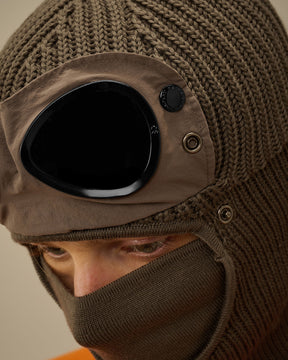 Extrafine Merino Wool Goggle Balaclava in Walnut
